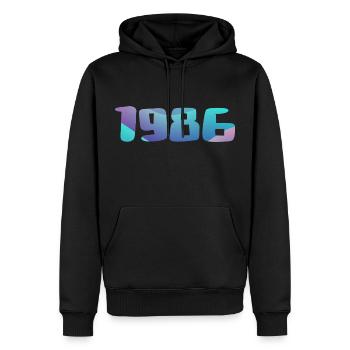 1986 Geburtstagsgeschenk Jahrgang 1986 Retro 1986 - Männer Premium Bio Hoodie - Schwarz - Vorne - Nico (187cm)