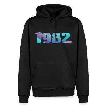 1982 Geburtstagsgeschenk Vintage 1982 Retro 1982 - Männer Premium Bio Hoodie - Schwarz - Vorne - Nico (187cm)