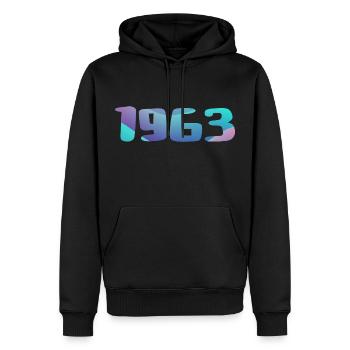 1963 Geburtstagsgeschenk Vintage 1963 Retro 1963 - Männer Premium Bio Hoodie - Schwarz - Vorne - Nico (187cm)