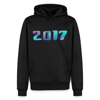 Birthday Gift 2017 Vintage 2017 Retro 2017 - Men’s Premium Organic Hoodie - black - Front - Nico (187cm)
