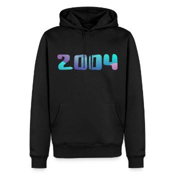 Geburtstagsgeschenk 2004 Jahrgang 2004 Retro 2004 - Männer Premium Bio Hoodie - Schwarz - Vorne - Nico (187cm)