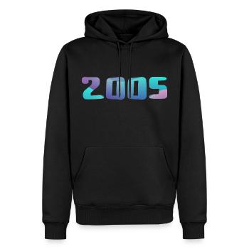 Geburtstagsgeschenk 2005 Jahrgang 2005 Retro 2005 - Männer Premium Bio Hoodie - Schwarz - Vorne - Nico (187cm)
