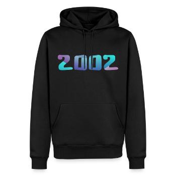 Geburtstagsgeschenk 2002 Jahrgang 2002 Retro 2002 - Männer Premium Bio Hoodie - Schwarz - Vorne - Nico (187cm)