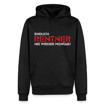 Endlich Rentner - Nie wieder Montag! (1) - Männer Premium Bio Hoodie - Schwarz - Vorne - Nico (187cm)