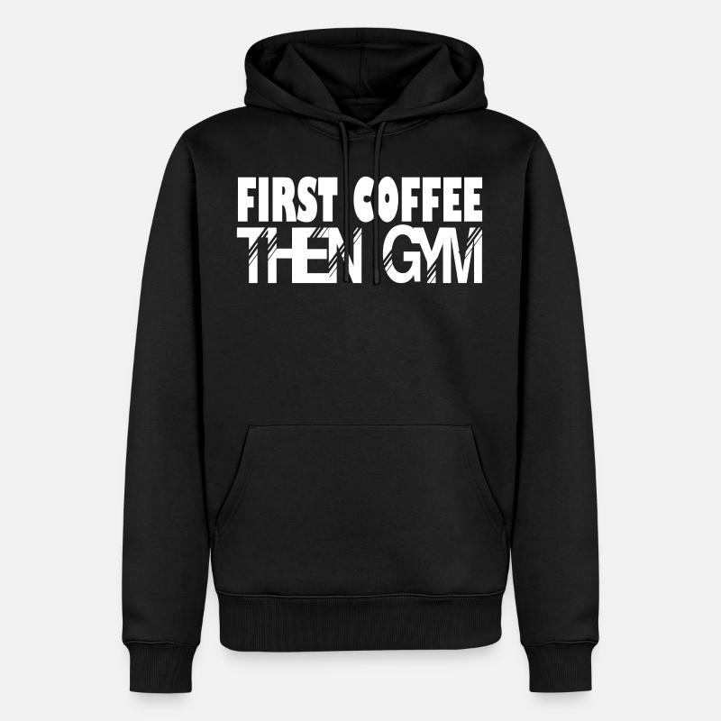 puis salle de gym - Sweat à capuche Premium bio Homme - noir