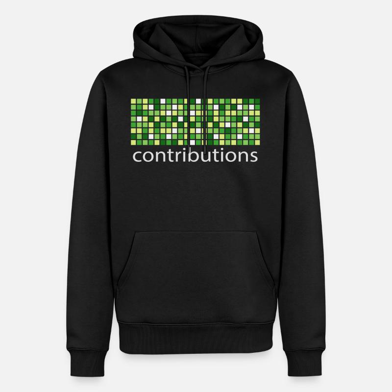 Contributions GitHub - Sweat à capuche Premium bio Homme - noir