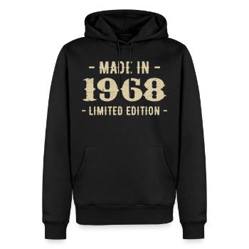 Vintage 1968 Édition Limitée Cadeau 1968 - Sweat à capuche Premium bio Homme - noir - Devant - Nico (187cm)