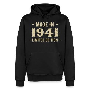 Vintage 1941 Édition Limitée Cadeau 1941 - Sweat à capuche Premium bio Homme - noir - Devant - Nico (187cm)
