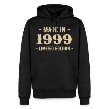 Jahrgang 1999 Geschenk in limitierter Auflage 1999 - Männer Premium Bio Hoodie - Schwarz - Vorne - Nico (187cm)