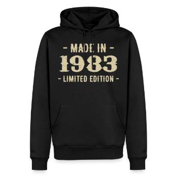 Vintage 1983 Édition Limitée Cadeau 1983 - Sweat à capuche Premium bio Homme - noir - Devant - Nico (187cm)