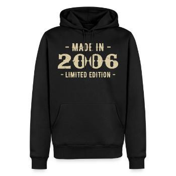 Jahrgang 2006 Geschenk in limitierter Auflage 2006 - Männer Premium Bio Hoodie - Schwarz - Vorne - Nico (187cm)