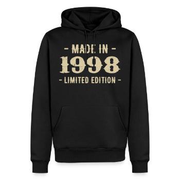 Vintage 1998 Édition Limitée Cadeau 1998 - Sweat à capuche Premium bio Homme - noir - Devant - Nico (187cm)