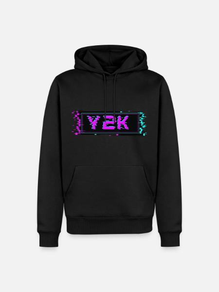 Pixels rétro Y2K - Sweat à capuche Premium bio Homme - noir