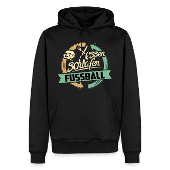 Sport Design Fussball RAHMENLOS Geschenk Hobby - Männer Premium Bio Hoodie - Schwarz - Vorne - Nico (187cm)