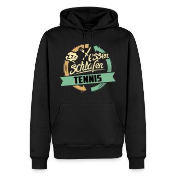 Sport Design Tennis RAHMENLOS Geschenk Hobby - Männer Premium Bio Hoodie - Schwarz - Vorne - Nico (187cm)