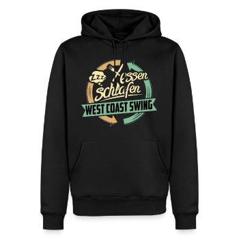 Essen - Schlafen - West Coast Swing tanzen - - Männer Premium Bio Hoodie - Schwarz - Vorne - Nico (187cm)