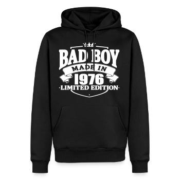 Bad boy made in 1976 - Men’s Premium Organic Hoodie - black - Front - Nico (187cm)