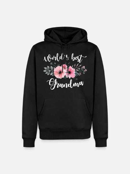 World's best Grandma. Gifts for nanny. Birthday - Men’s Premium Organic Hoodie - black