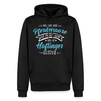 Haflinger Pferde Shirt-Glitzer - Männer Premium Bio Hoodie - Schwarz - Vorne - Nico (187cm)