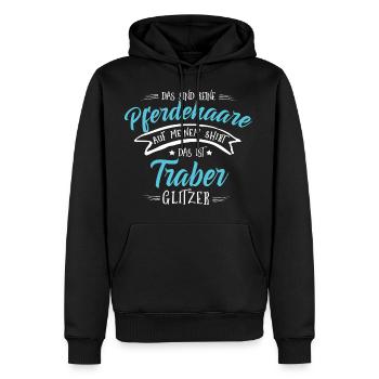 Traber Pferde Shirt-Glitzer - Männer Premium Bio Hoodie - Schwarz - Vorne - Nico (187cm)