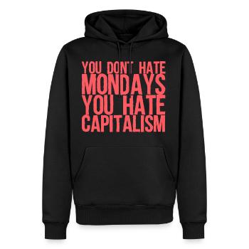 capitalism - Men’s Premium Organic Hoodie - black - Front - Nico (187cm)