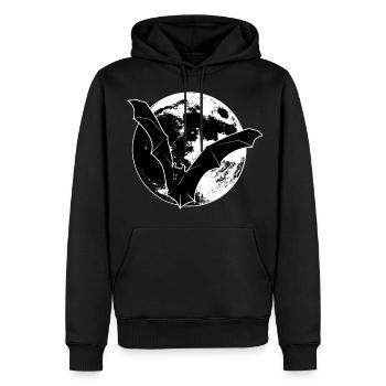 Bat devant la lune - Sweat à capuche Premium bio Homme - noir - Devant - Nico (187cm)