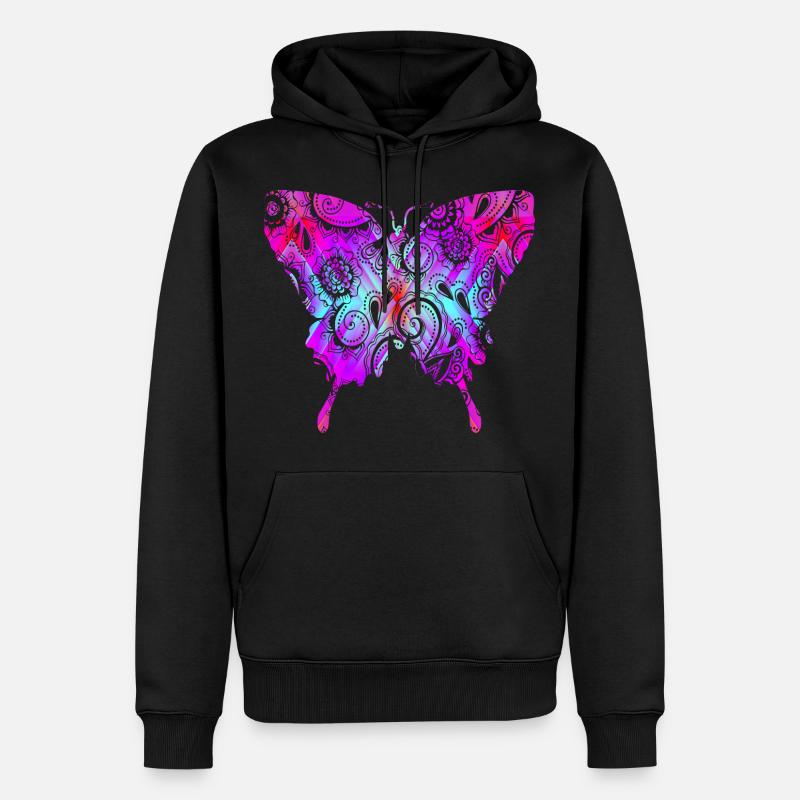 Psytrance Goa Geschenk - Männer Premium Bio Hoodie - Schwarz