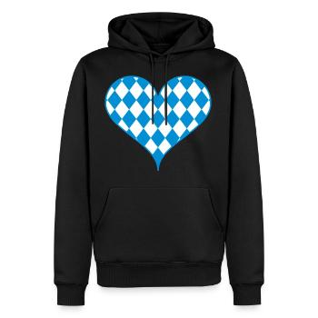 Cadeaux coeur bleu bavarois cadeau d'amour à la maison - Sweat à capuche Premium bio Homme - noir - Devant - Nico (187cm)