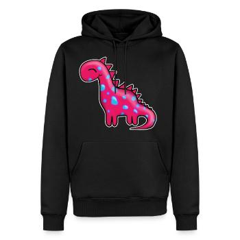Dino Pink - Sweat à capuche Premium bio Homme - noir - Devant - Nico (187cm)