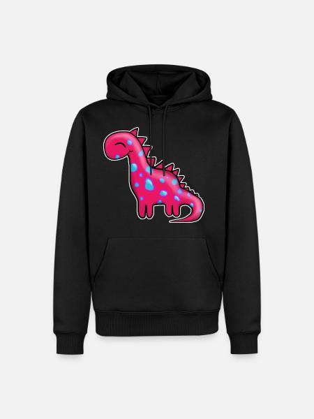 Dino Pink - Men’s Premium Organic Hoodie - black