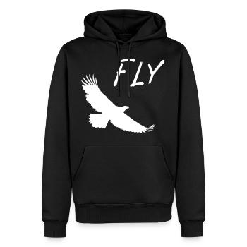Eagle - Men’s Premium Organic Hoodie - black - Front - Nico (187cm)