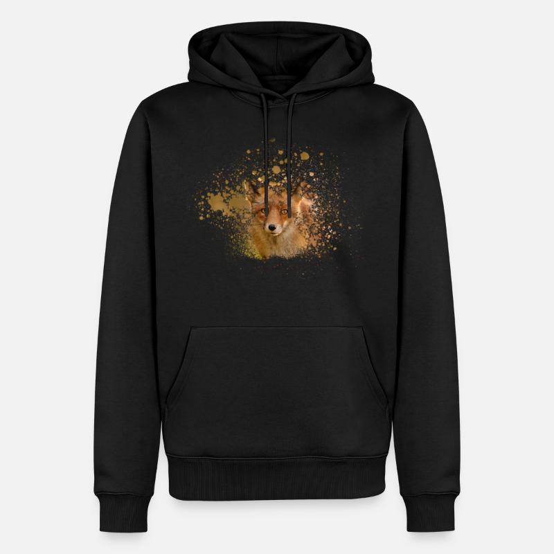 Fuchs - Männer Premium Bio Hoodie - Schwarz