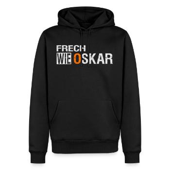 Frech wie Oskar - Männer Premium Bio Hoodie - Schwarz - Vorne - Nico (187cm)