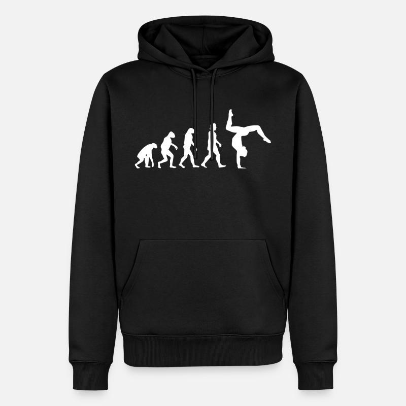 Handstand Evolution - Männer Premium Bio Hoodie - Schwarz