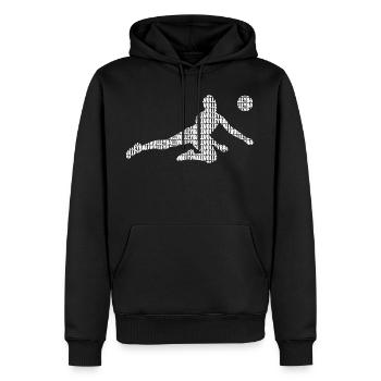 VOLLEY-BALL - Sweat à capuche Premium bio Homme - noir - Devant - Nico (187cm)