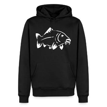 Pêche à la carpe - Sweat à capuche Premium bio Homme - noir - Devant - Nico (187cm)