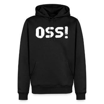 Kampfsport Oss Osu - Männer Premium Bio Hoodie - Schwarz - Vorne - Nico (187cm)