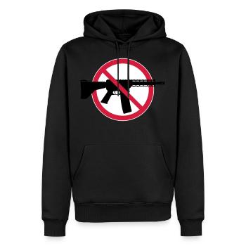 Waffenverbot Verbotsschild (Keine Waffen Peace) 3C - Männer Premium Bio Hoodie - Schwarz - Vorne - Nico (187cm)