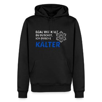 Kalte Dusche Eiskalt Kälte Eis Schnee Geschenkidee - Männer Premium Bio Hoodie - Schwarz - Vorne - Nico (187cm)