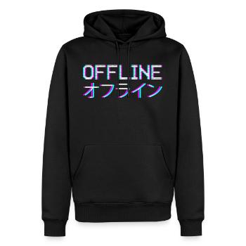 Vaporwave Aesthetic Offline - Sweat à capuche Premium bio Homme - noir - Devant - Nico (187cm)