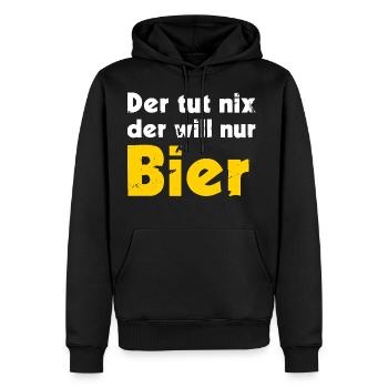 Der tut nix der will nur Bier - Männer Premium Bio Hoodie - Schwarz - Vorne - Nico (187cm)