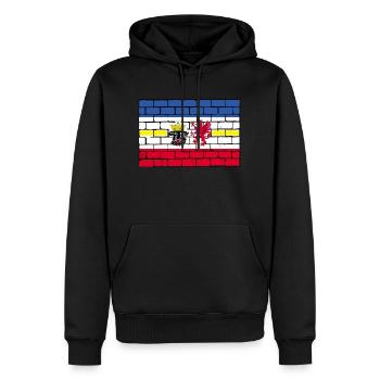 Drapeau drapeau Mecklembourg-Poméranie occidentale - Sweat à capuche Premium bio Homme - noir - Devant - Nico (187cm)
