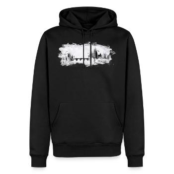 Prague - Sweat à capuche Premium bio Homme - noir - Devant - Nico (187cm)