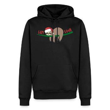 Faultier Weihnachten - Männer Premium Bio Hoodie - Schwarz - Vorne - Nico (187cm)