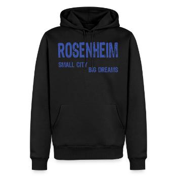 Rosenheim - Männer Premium Bio Hoodie - Schwarz - Vorne - Nico (187cm)