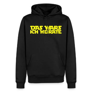DAS WARS - ICH HEIRATE - HOCHZEIT - JUNGGESELLE - Männer Premium Bio Hoodie - Schwarz - Vorne - Nico (187cm)