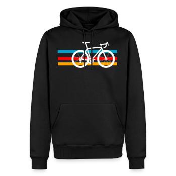 Bici - Felpa con cappuccio ecologica premium da uomo - nero - Fronte - Nico (187cm)