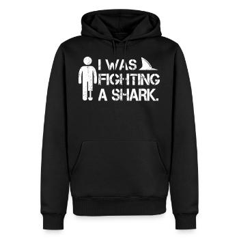 Je que Fighting A Shark jambe prothèse unijambiste - Sweat à capuche Premium bio Homme - noir - Devant - Nico (187cm)