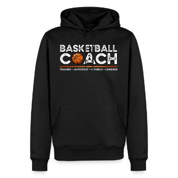 Basketball Trainer - Männer Premium Bio Hoodie - Schwarz - Vorne - Nico (187cm)