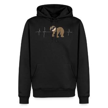 Faultier Herzschlag Frequenz Fauler Faultierspruch - Männer Premium Bio Hoodie - Schwarz - Vorne - Nico (187cm)